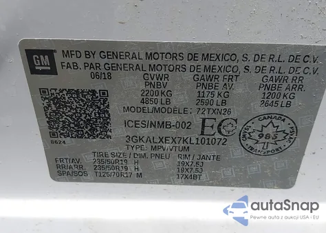 2019 GMC Terrain Denali from USA, damaged, VIN 3GKALXEX7KL101072